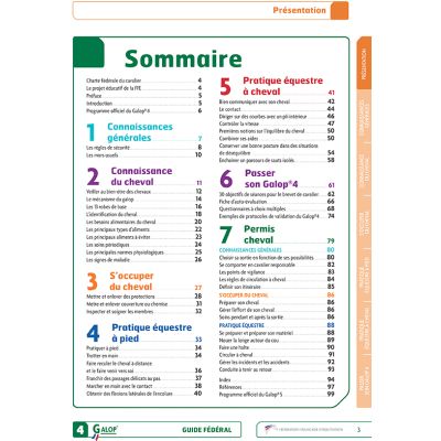 Guide fédéral Galop 4 - sommaire