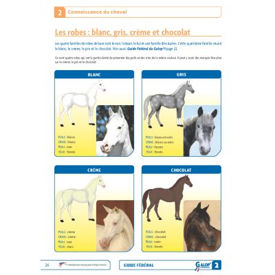 Guide fédéral Galop 2 FFE - connaissance du cheval