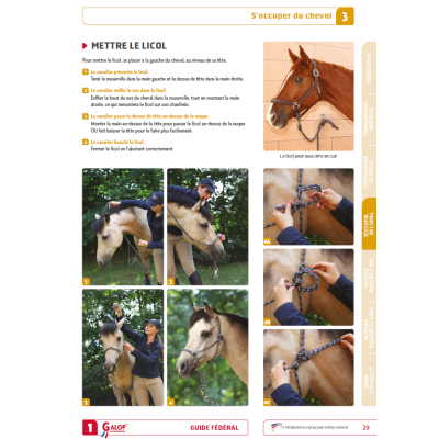 Guide fédéral Galop 1 - extrait mettre le licol